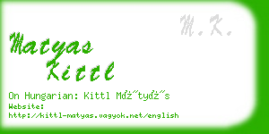 matyas kittl business card